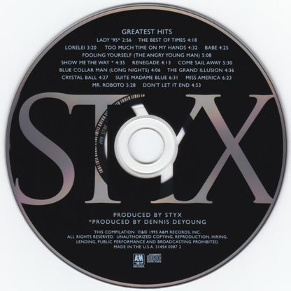 Styx - Greatest Hits   16-Track  U.S. CD LP