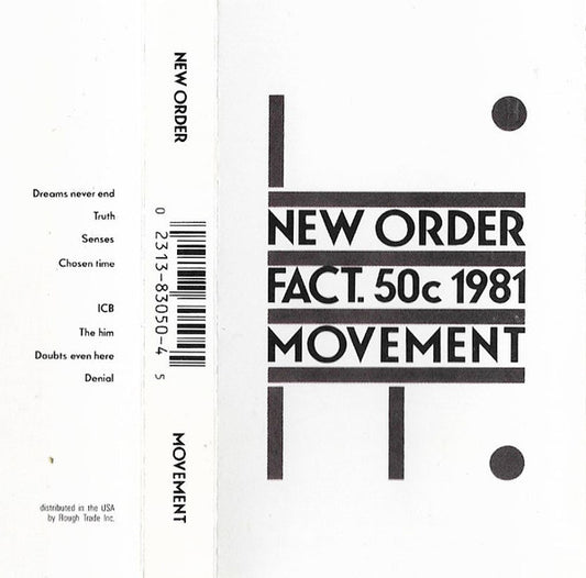 New Order - Movement    U.S. Cassette LP