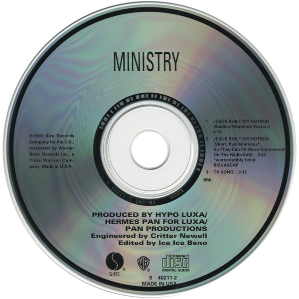 Ministry - Jesus Built My Hot Rod - U.S. 3-Track Cd Single Digipak