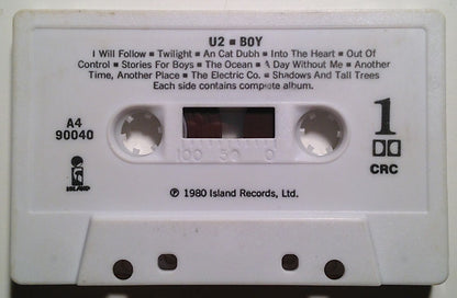 U2 Boy     U.S. Cassette LP    Columbia House Edition