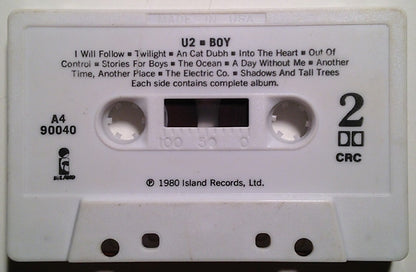 U2 Boy     U.S. Cassette LP    Columbia House Edition