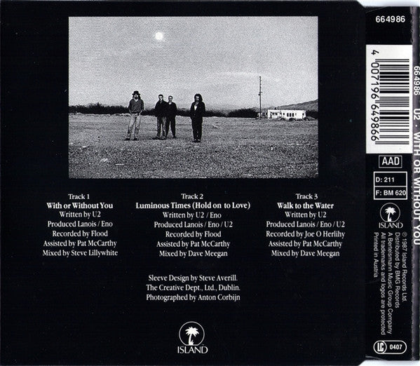 U2 - With Or Without You      Austrian Import 3Track CD Single