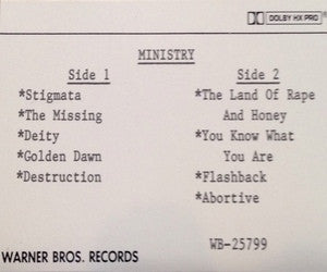 MINISTRY - The Land Of Rape And Honey - Promotional Only Cassette
