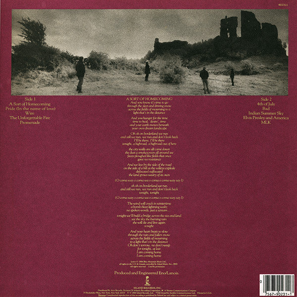 U2 - The Unforgettable Fire   U.S. LP EXCELLENT Condition