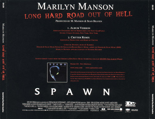 Marilyn Manson - Long Hard Road Out Of Hell - Promotional Only CD Single