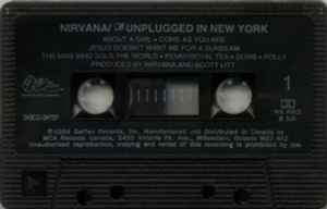 NIRVANA - Unplugged In New York   Canadian Cassette LP