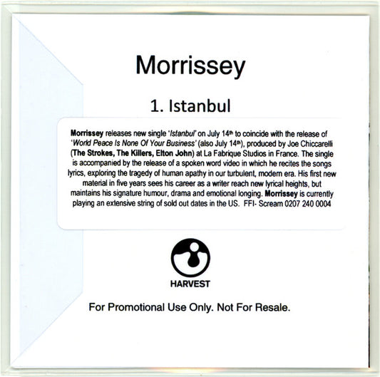 Morrissey - Istanbul - Rare UK Promotional Only CDr