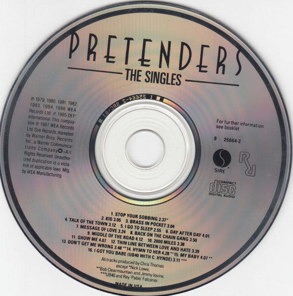 The Pretenders - The Singles     U.S. CD LP