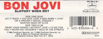 Bon Jovi - Slippery When Wet   U.S. Cassette LP