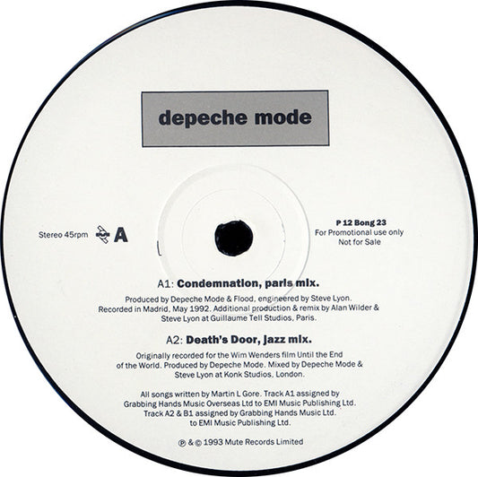 Depeche Mode - Condemnation - Rare U.K. Promotional 12" Single