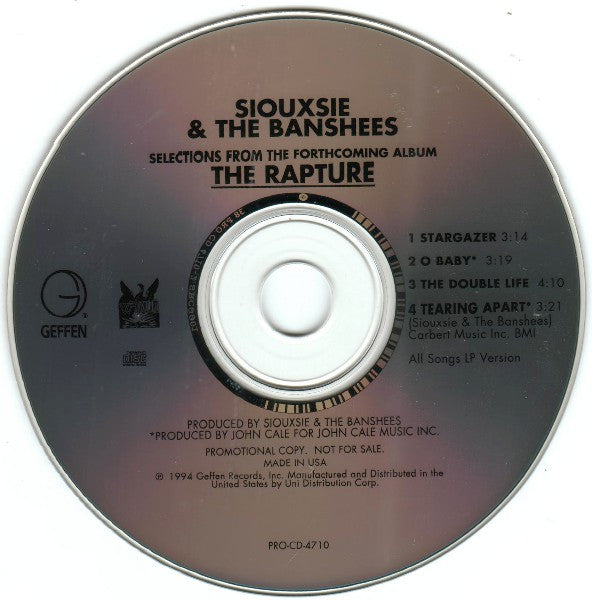 Siouxsie & The Banshees - The Rapture - Promotional ONLY 4-Track Sampler - New / Sealed