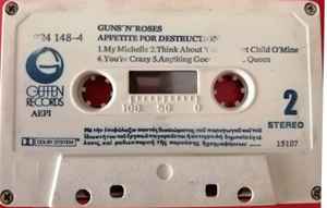 Guns-N-Roses - Appetite For Destruction - Rare Greek Import Cassette LP