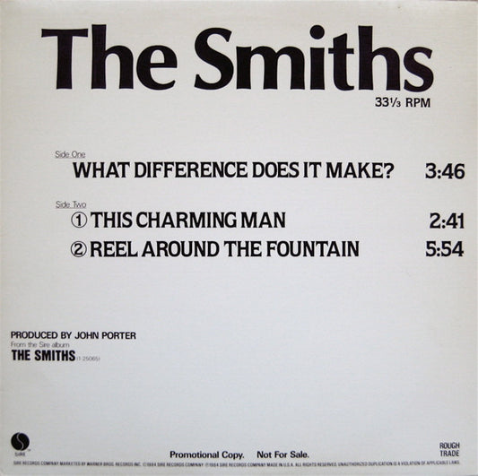 The Smiths - What Difference + 2 - RARE Promotion ONLY Debut Album Sampler 12"