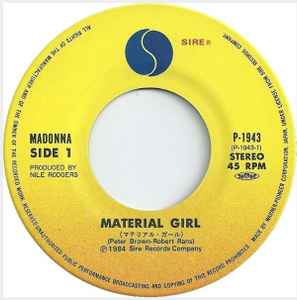 Madonna - Material Girl      Japanese Import 7" Single