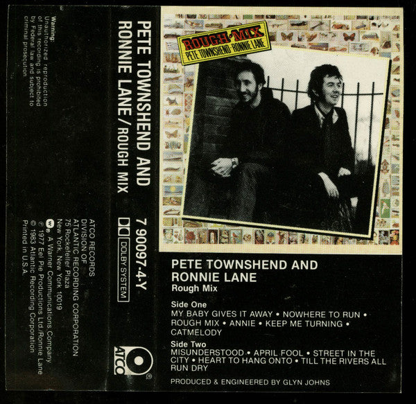 Pete Townshend / Ronnie Lane - Rough Mix    U.S. Cassette LP
