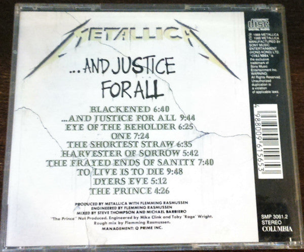 Metallica - ...And Justice For All - Rare Hong Kong Import CD