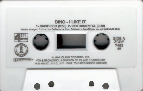 Dino - I Like It      U.S. Cassette Single