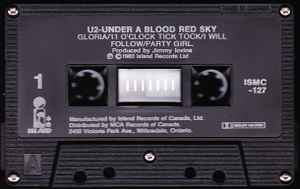 U2 - Under A Blood Red Sky   Canadian Import cassette LP