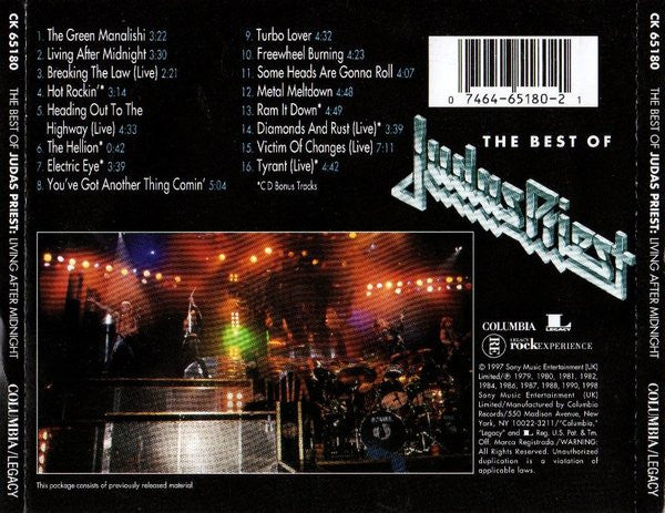 Judas Priest - Living After Midnight / The Best Of        U.S. CD LP