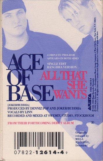 Ace Of Base - All That She Wants / The Sign      2x U.S. Cassette Singles