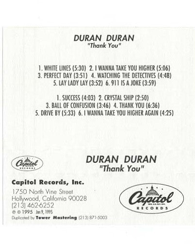 DURAN DURAN - Thank You - VERY RARE Promotional Cassette