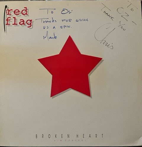 Red Flag - Broken Heart - Hand Signed 12" Single by Mark & Chris Reynolds