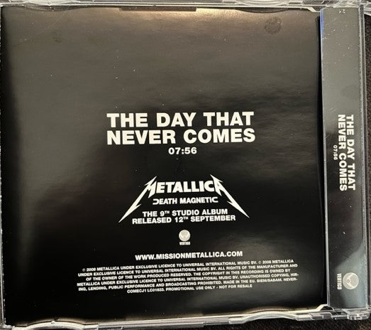 Metallica - The Day That Never Comes - Rare U.K. Promotional ONLY CD Single