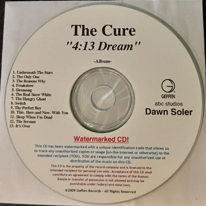 The Cure - 4:13 Dream   Rare U.S. Promotion Only CDr