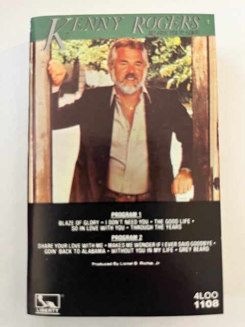 Kenny Rogers - Share Your Love   U.S. Cassette LP