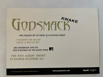 GODSMACK - Awake - RARE Pre-release Promotional CD + Postcard