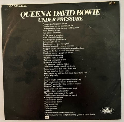 David Bowie & Queen - Under Pressure - Rare 7" Single - Mexican Import