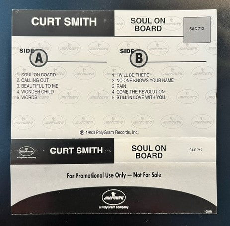 Curt Smith / Tears For Fears - Soul On Board  U.S. Promo Only Cassette LP