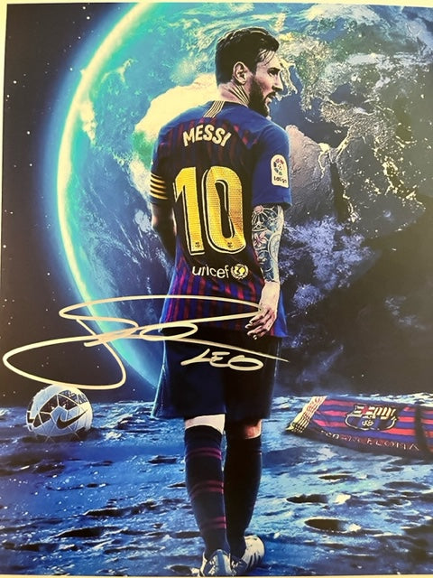 Leo Messi - Football Superstar - Hand Signed 8 x 10 Photo