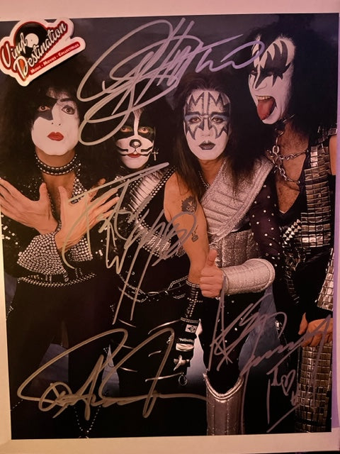 KISS - Fully Signed 8 x 10 Photo Original Lineup  Simmons - Criss - Stanley - Frehley