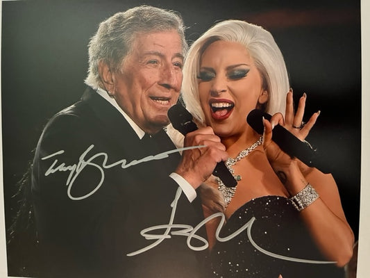 Tony Bennett & Lady Gaga - Hand Signed 8 x 10 Photo