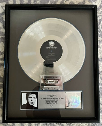 Peter Gabriel - SO   Rare Framed Platinum Sales Award