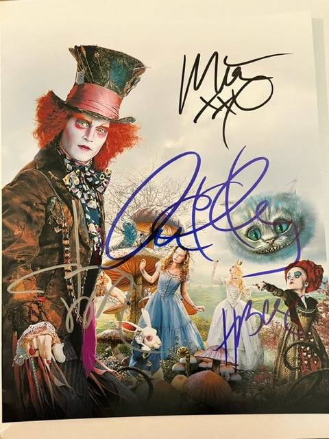 Alice In Wonderland - Cast Signed 8 x 10 Photo  Depp - Hathaway - Bonham-Carter - Wasikowska