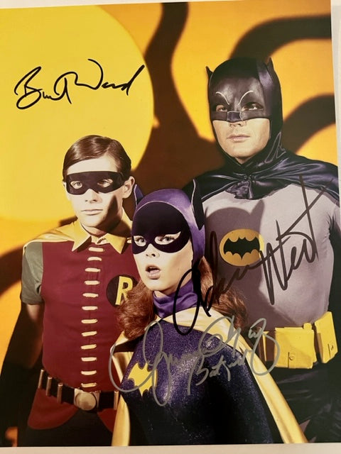 BATMAN - Original TV Series - Cast Signed 8 x 10 Photo - Adam West - Burt Ward - Yvonne Craig