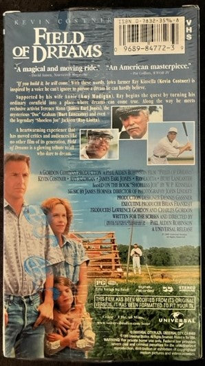 Field Of Dreams VHS Factory Sealed / NEW Kevin Costner – Vinyl ...