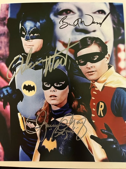 BATMAN - TV Series - Cast Signed 8 x 10 Photo Burt  Ward- Yvonne Craig - Adam West