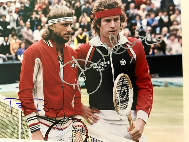 Tennis Greats - John McEnroe & Bjorn Borg - Hand Signed 8 x 10 Photo