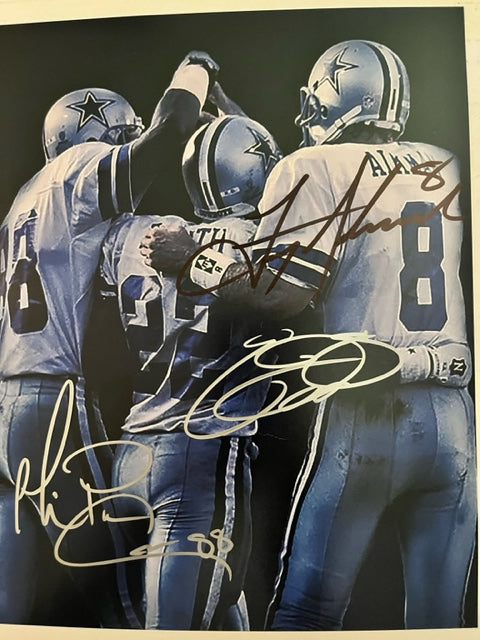 Dallas Cowboys Greats - Hand Signed 8 x 10 Photo  Aikman - Smith - Irvin