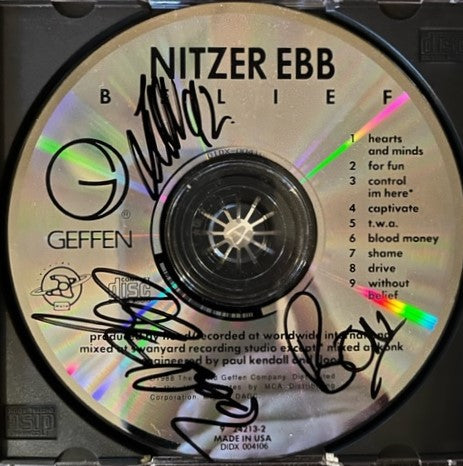 Nitzer Ebb - Belief   Hand Signed CD LP