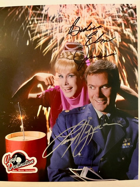 I Dream Of Jeannie - Cast Signed 8 x 10   Larry Hagman & Barbara Eden