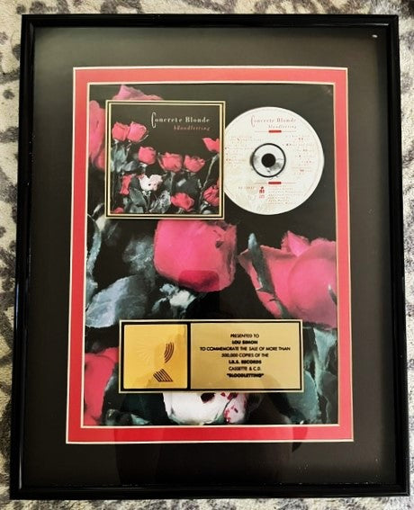 Concrete Blonde - Bloodletting   RARE Framed RIAA Record Award