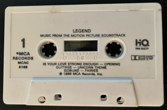 Legend - Motion Picture Soundtrack - Tangerine Dream - Cassette LP