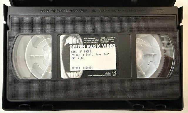 Guns-N-Roses - Since I Don't Have You   RARE Promo Only VHS Video Single