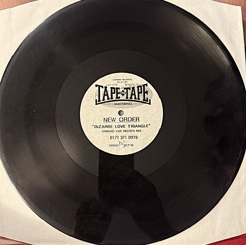 New Order - Bizarre Love Triangle U.K. 12" Studio Acetate