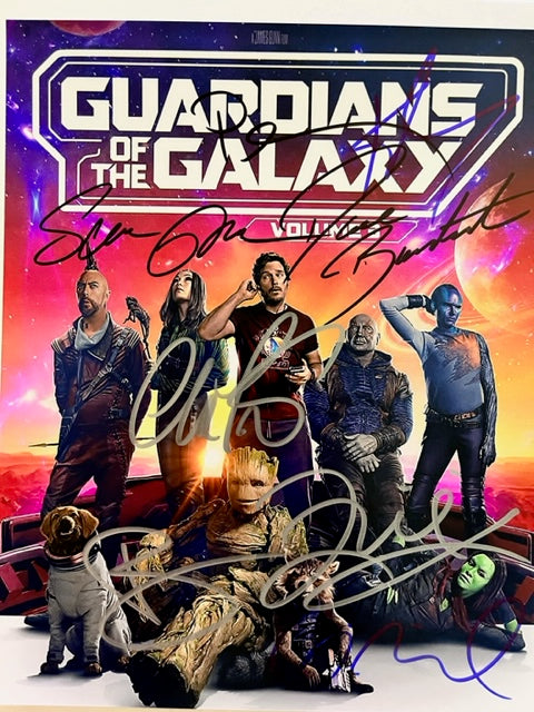 GUARDIANS OF THE GALAXY Vol. 3 - Cast Signed 8 x 10 Photo by 8 members