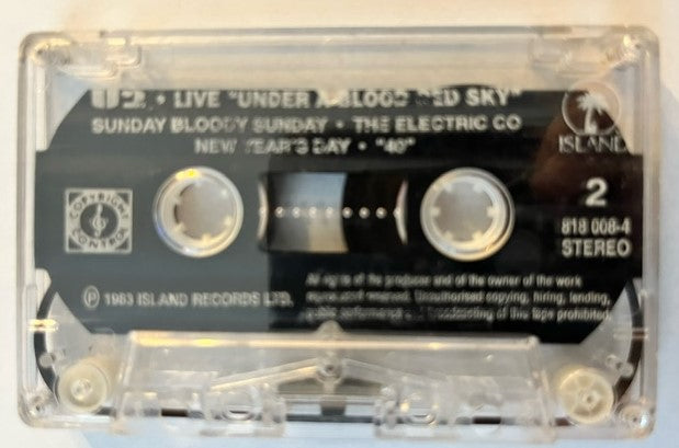 U2 - LIVE Under A Blood Red Sky    Rare Thailand Import Cassette LP